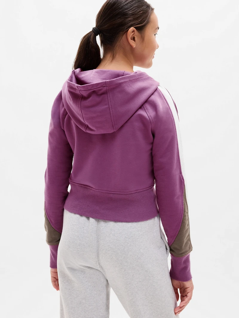 Athleta Girl All Day Colorblock Full Zip Shrunken Hoodie