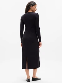 Signature Rib Long Sleeve Maxi Dress
