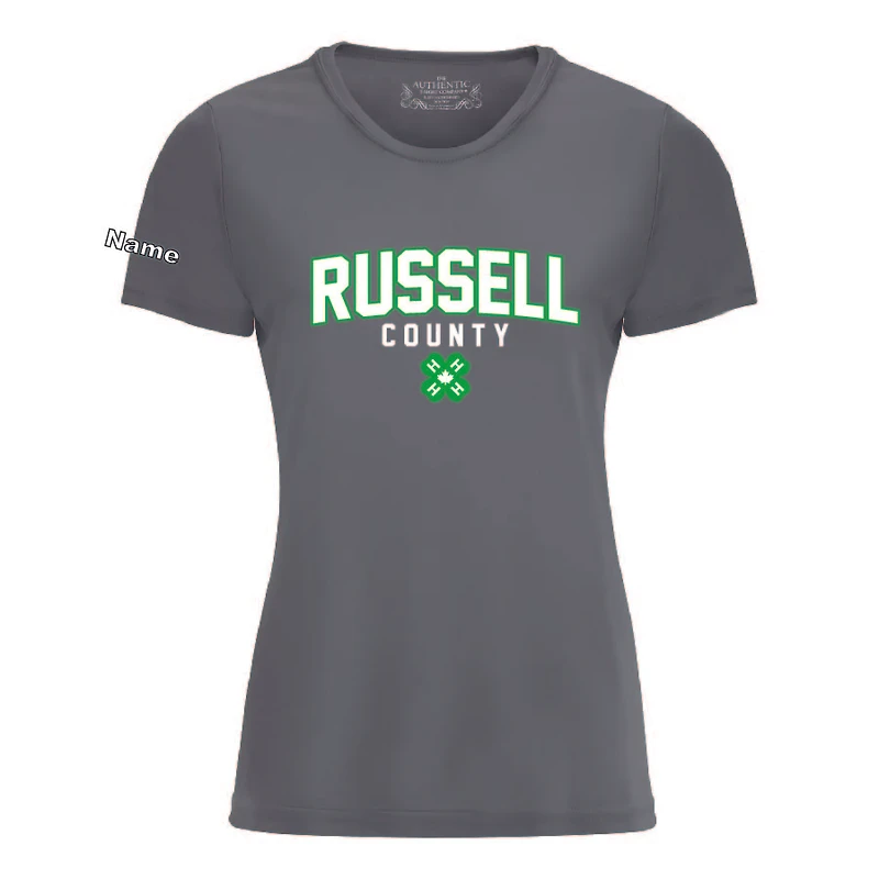 RUSSELL COUNTY ATC L350 ADULT LADIES PRO TEAM TSHIRT (COAL GREY)