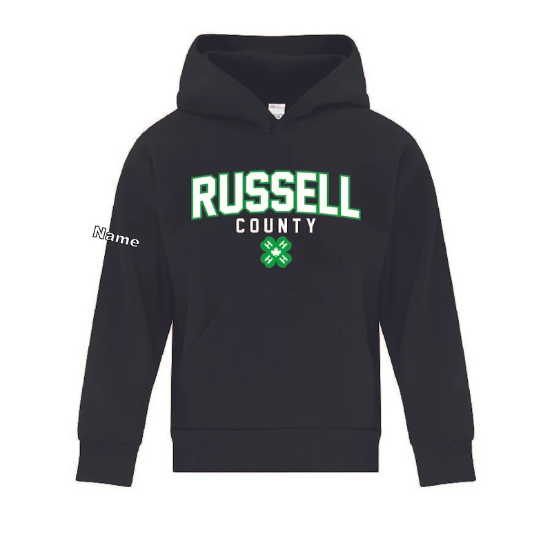 RUSSELL COUNTY ATCY2500 YOUTH FLEECE HOODED SWEATSHIRT (BLACK)