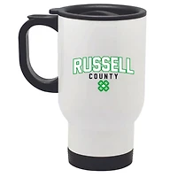 RUSSELL COUNTY WHITE TRAVEL MUG