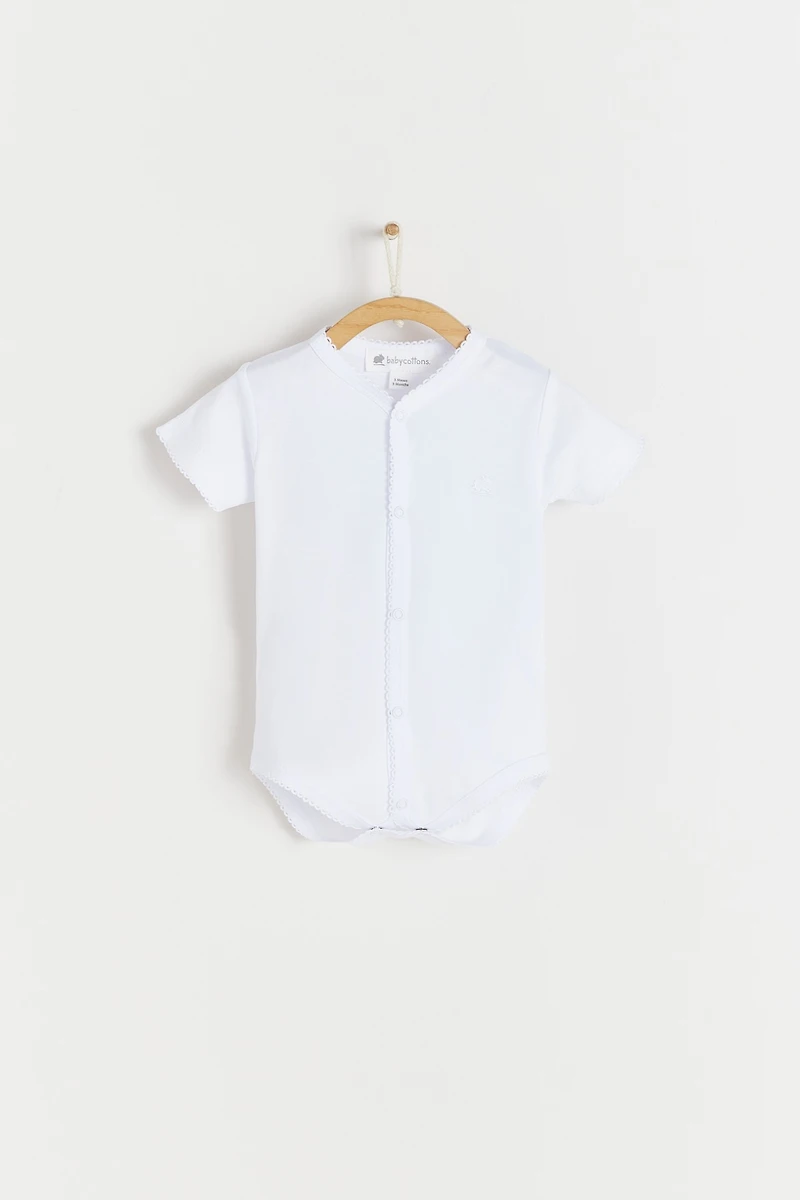 Basic Snapped Short Sleeves Uni Bodysuit