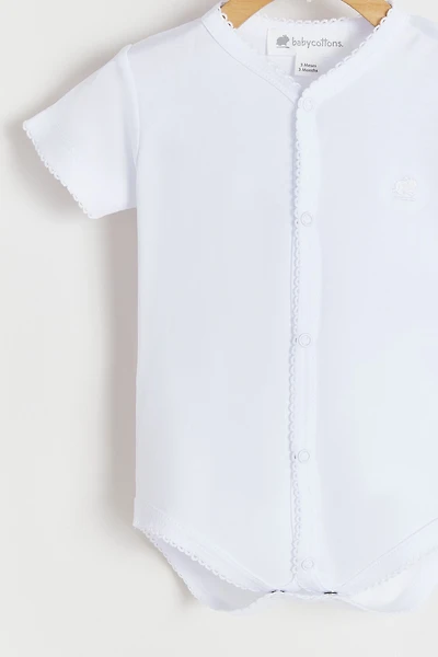 Basic Snapped Short Sleeves Uni Bodysuit