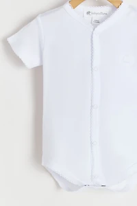 Basic Snapped Short Sleeves Uni Bodysuit