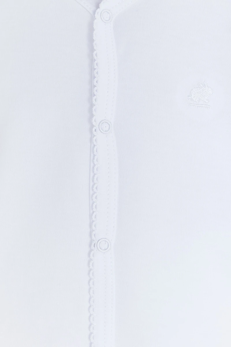 Basic Snapped Short Sleeves Uni Bodysuit