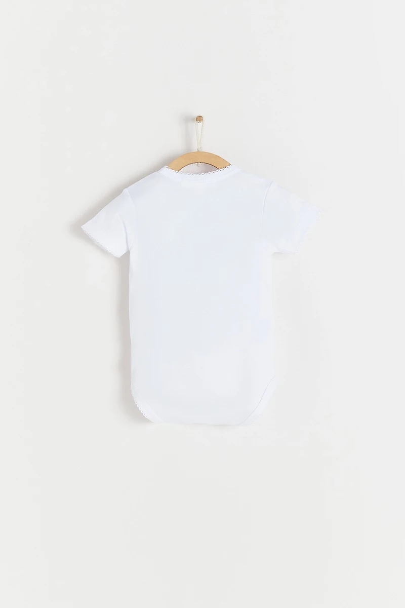 Basic Snapped Short Sleeves Uni Bodysuit