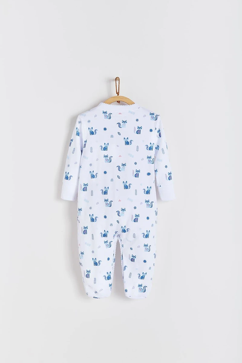 Foxie Footed Front-Snap Pajama
