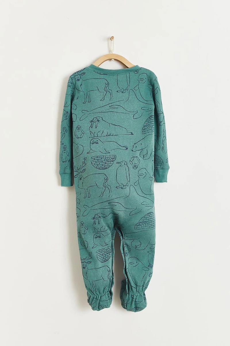 Camou Waffle Snug Footie Pajamas