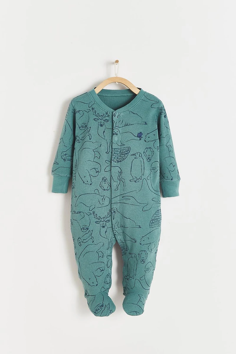 Camou Waffle Footie Pajamas
