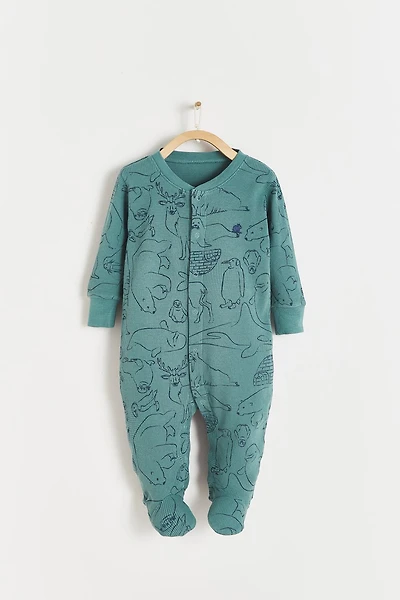 Camou Waffle Footie Pajamas