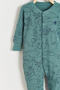 Camou Waffle Footie Pajamas