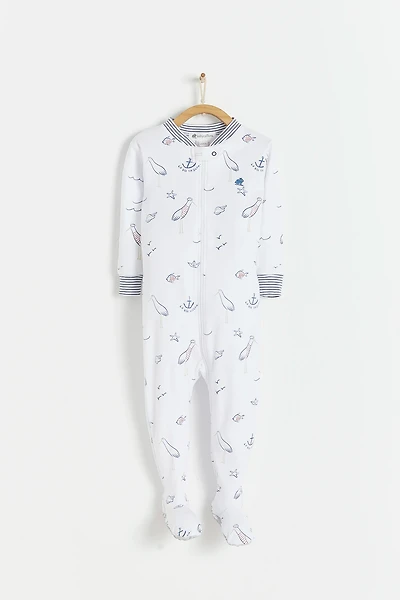Sea Snug Fit Zip Footed Pajama