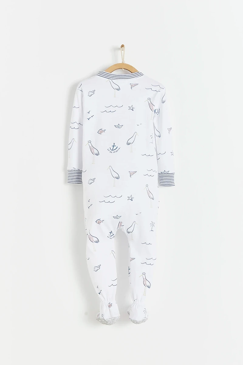 Sea Snug Fit Zip Footed Pajama