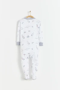Sea Snug Fit Zip Footed Pajama