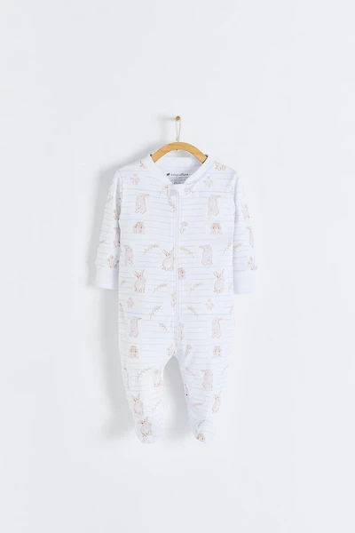 Pom Zip Footed Pajama