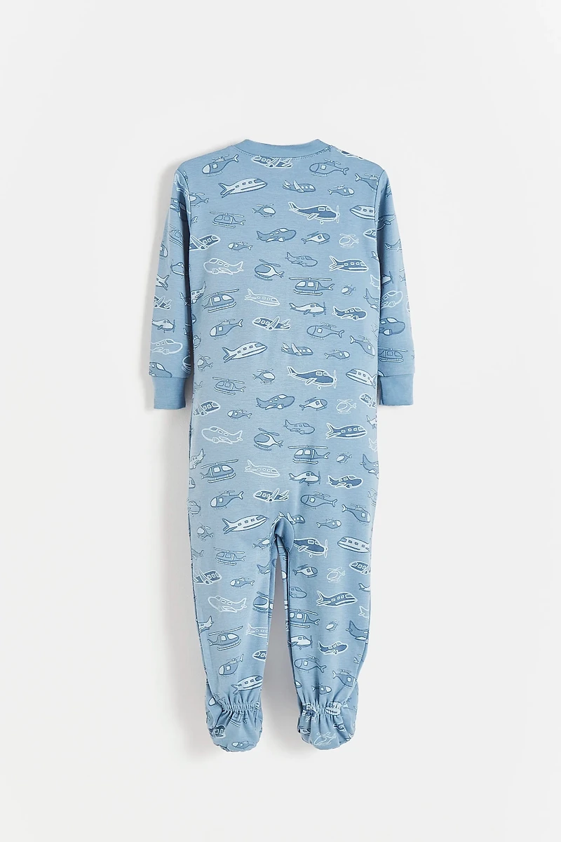 Air Squad Front-Snap Snug Fit Footie