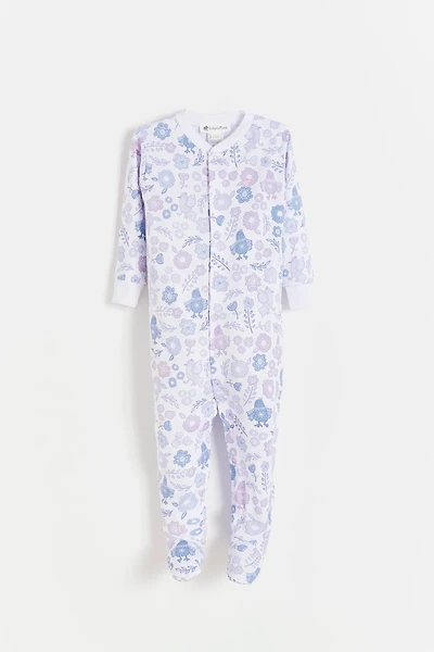 Big Bloom Front-Snap Snug Fit Footie