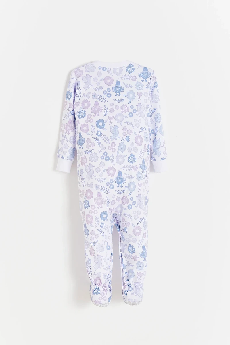 Big Bloom Front-Snap Snug Fit Footie