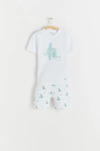 Crocodile Snug Fit Short Sleeves and Pajama Set