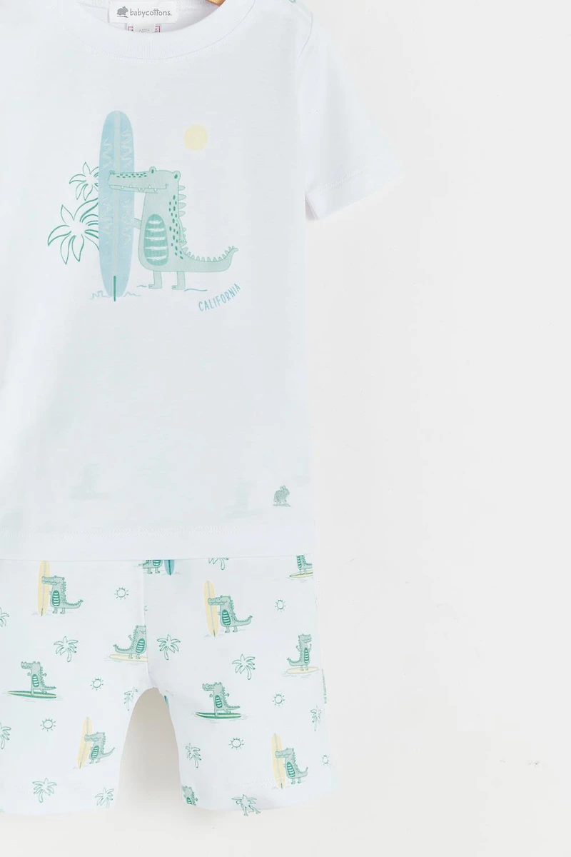 Crocodile Snug Fit Short Sleeves and Pajama Set