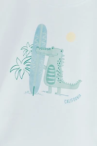 Crocodile Snug Fit Short Sleeves and Pajama Set