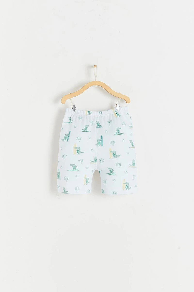 Crocodile Snug Fit Short Sleeves and Pajama Set