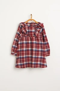 Plaid Ruffled Shirt Dress