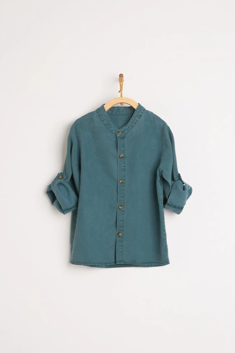 Tencel Mandarin Collar Shirt