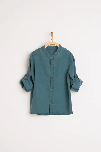 Tencel Mandarin Collar Shirt