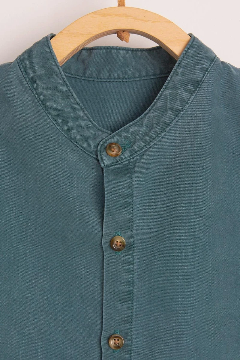 Tencel Mandarin Collar Shirt
