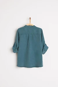 Tencel Mandarin Collar Shirt