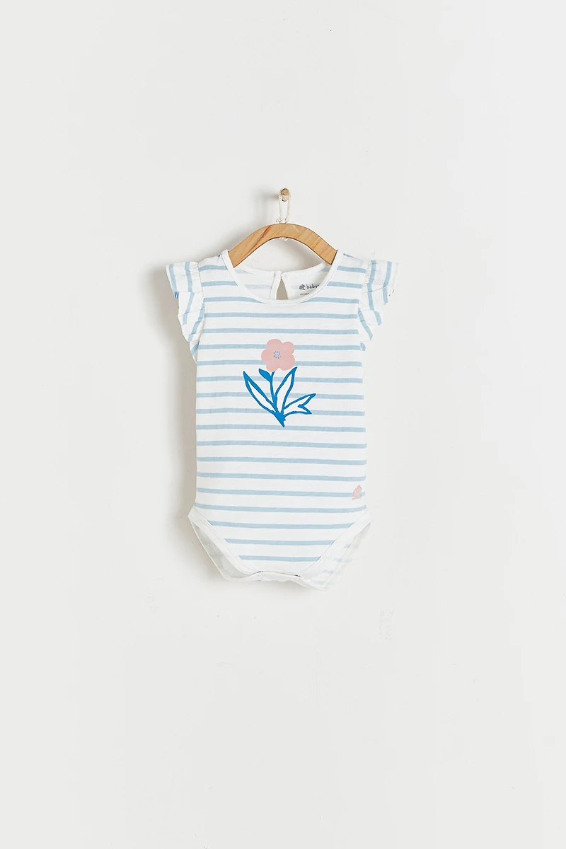 Fresia Striped Short Sleeve Bodysuit