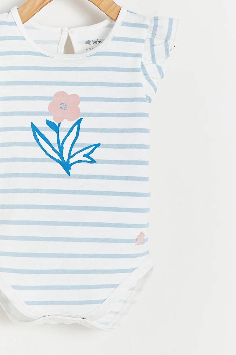 Fresia Striped Short Sleeve Bodysuit