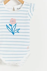 Fresia Striped Short Sleeve Bodysuit