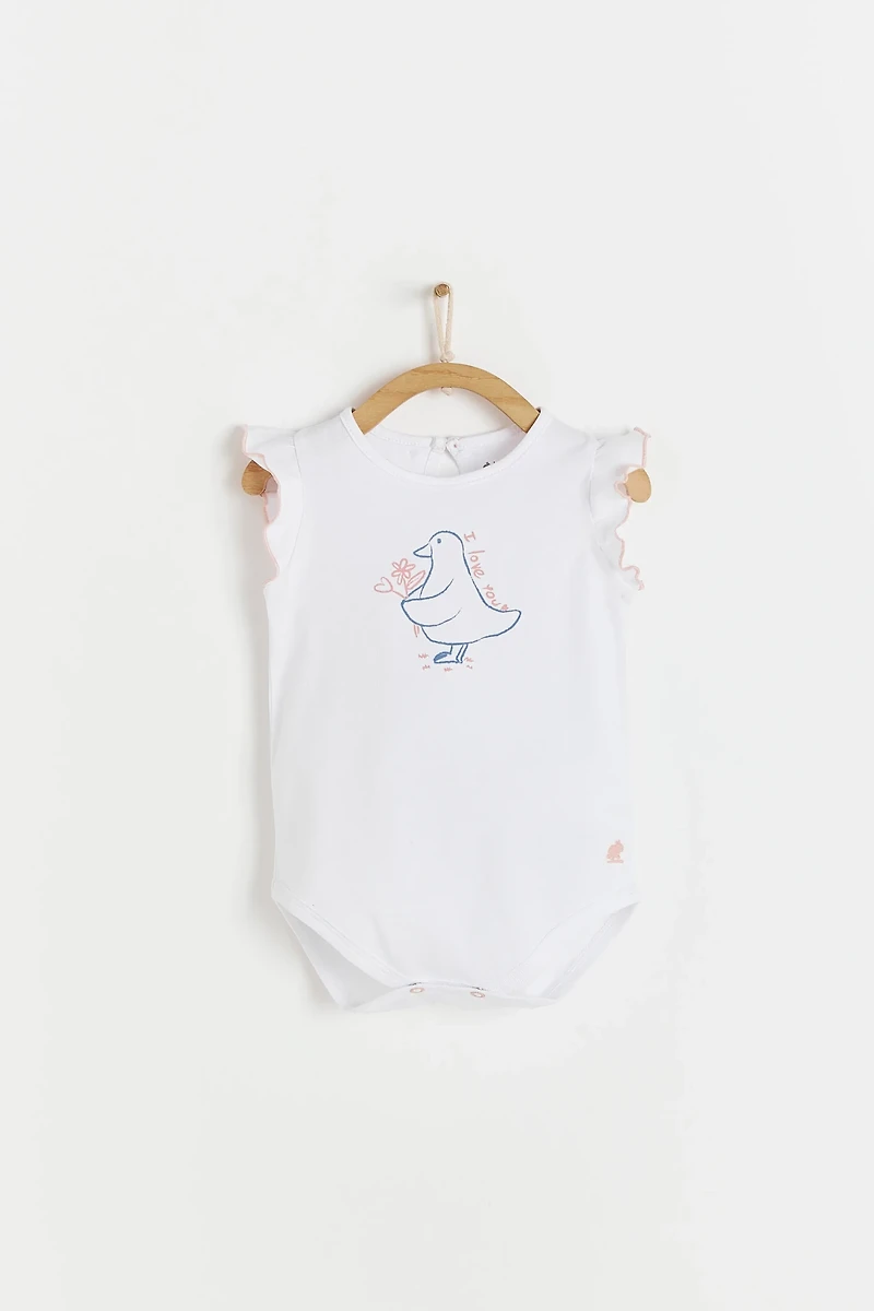 Amour Print Short Sleeve Bodysuit
