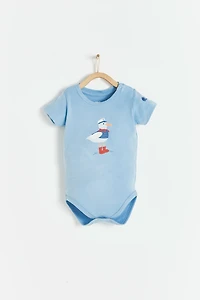 Seagull Print Short Sleeve Bodysuit
