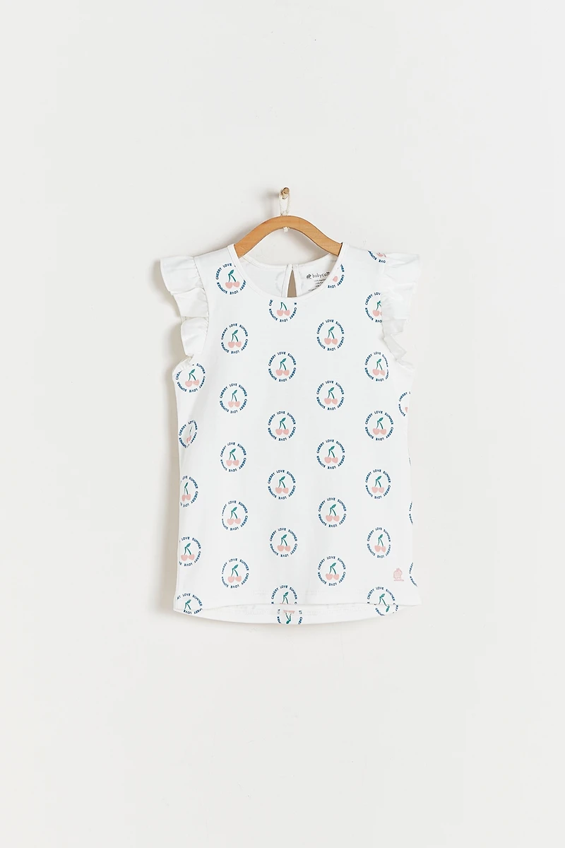 Fresia Printed Flutter Top