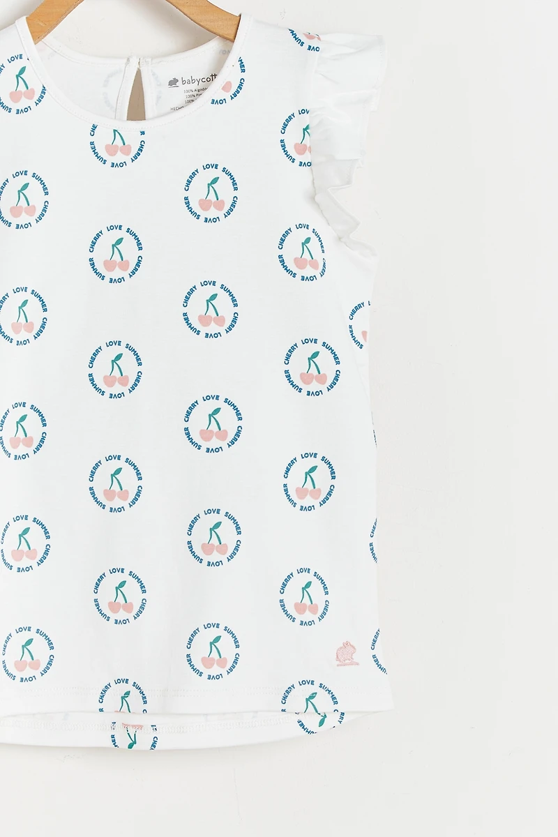 Fresia Printed Flutter Top