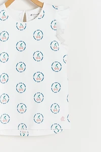 Fresia Printed Flutter Top