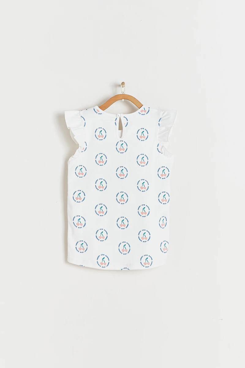 Fresia Printed Flutter Top