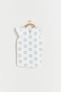 Fresia Printed Flutter Top