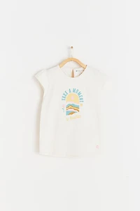 Malibu Print Flutter Top