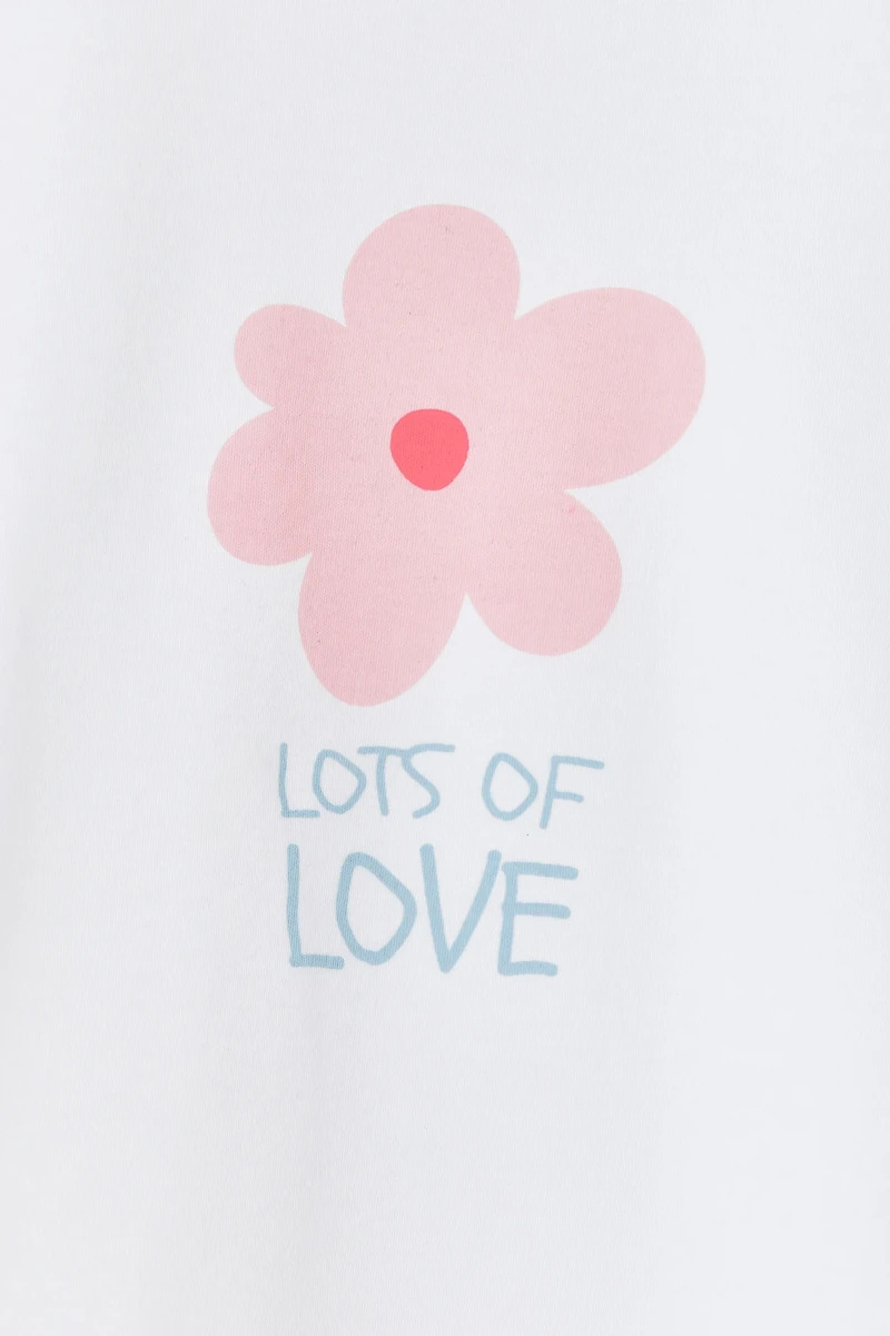 Flower Print Flutter Short Sleeve Top