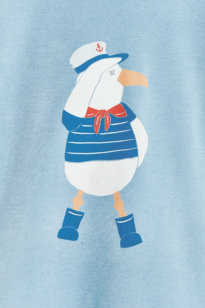 Seagull Print Short Sleeve Tee