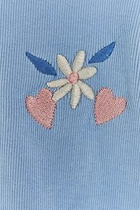 Heart Ribbed Cotton Short Sleeve Top