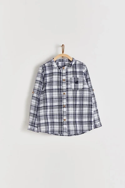 Linen Mandarin Collar Shirt