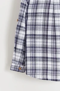 Linen Mandarin Collar Shirt