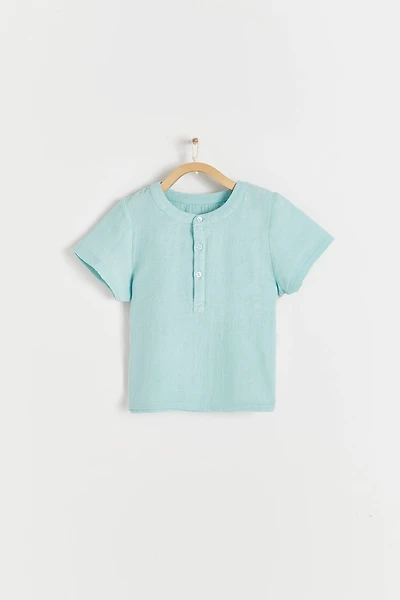 Monet Mandarin Collar Short Sleeve Shirt