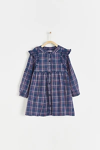Beli Flannel Ruffle Dress