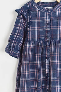 Beli Flannel Ruffle Dress
